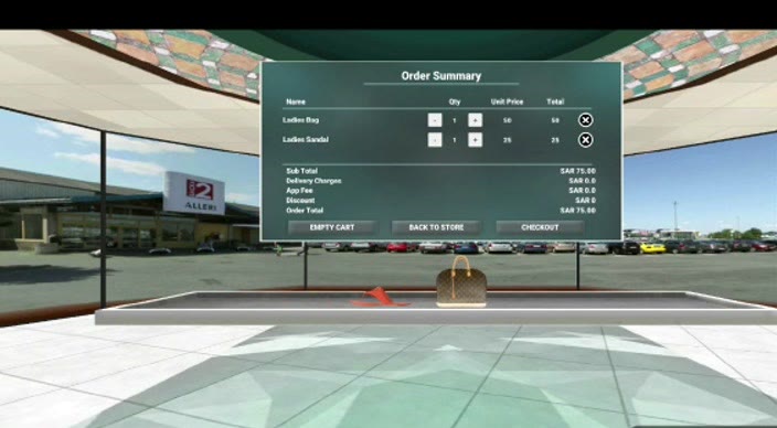 VirtuSMART demonstration showing an order summary and checkout interface